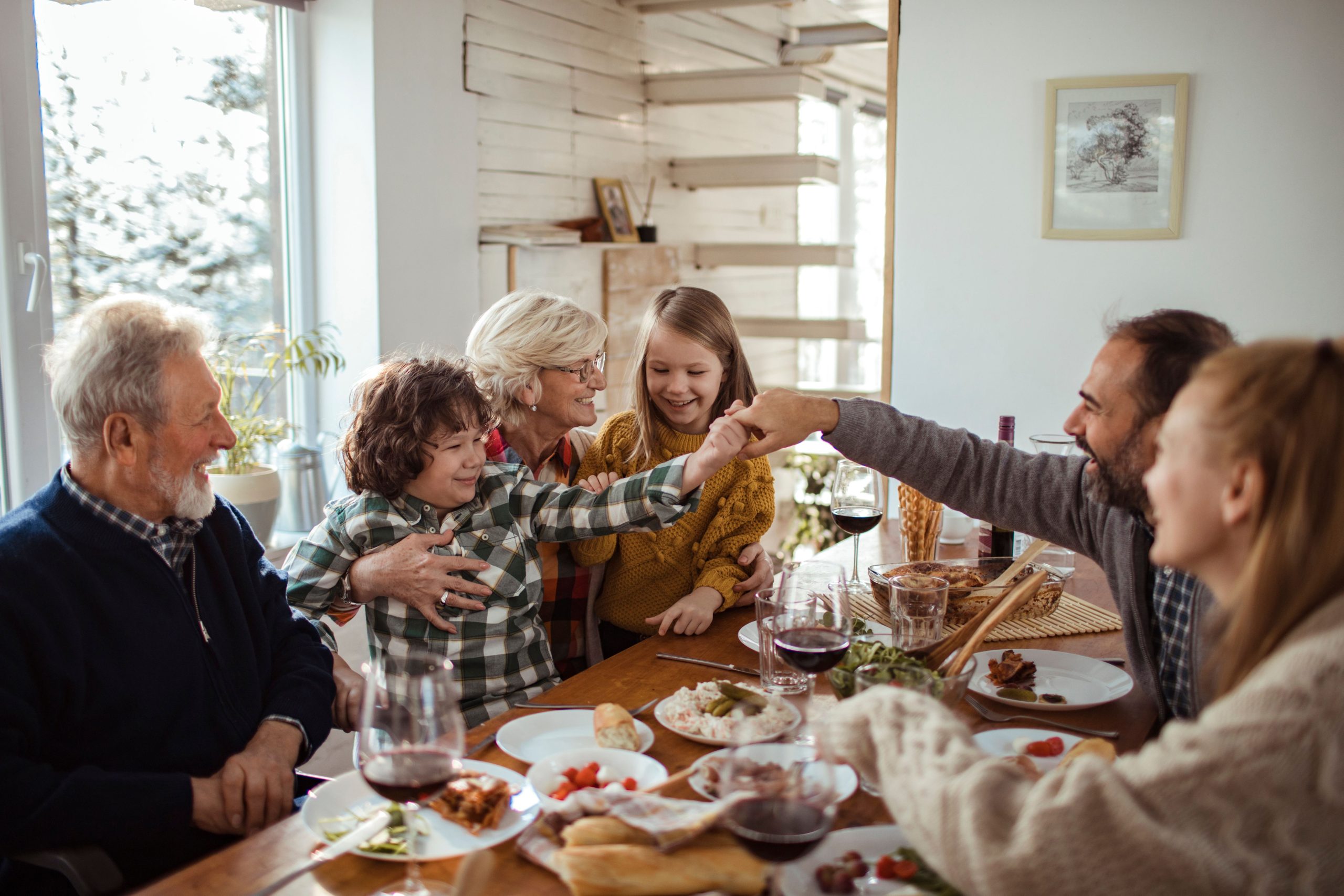 happy family celebrating the holidays